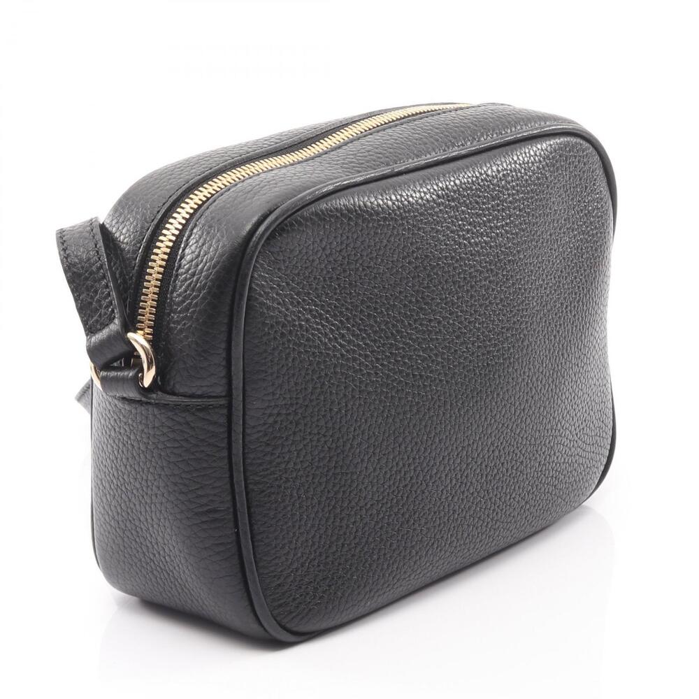Gucci Shoulder Soho Leather Black GG Interlocking Disco Bag